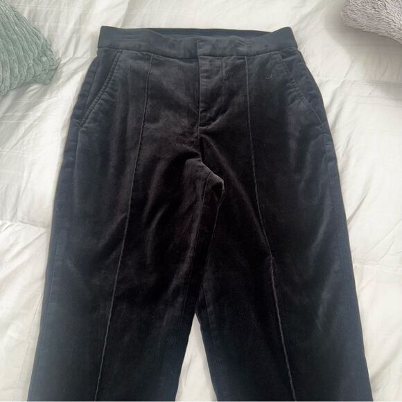 Women's Velvet High Rise Pintuck Pencil Ankle Pants - Picture 12 of 16